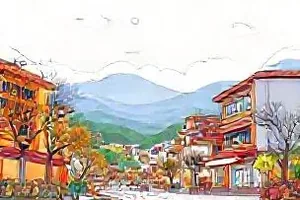 半山局朋友聚会厅的环形座位与吧台